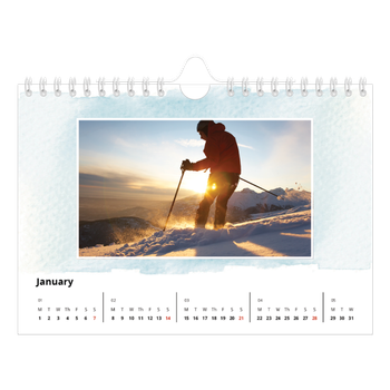 A5 Landscape Photo Calendar — Watercolour backgrounds