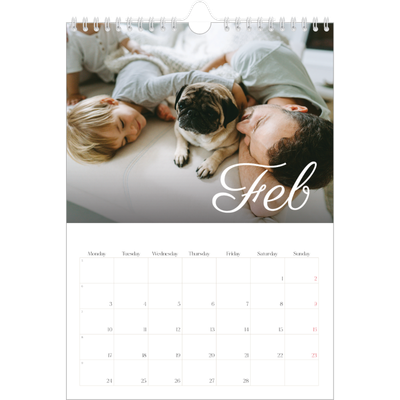 A4 Photo Calendar — Handwritten month [February]