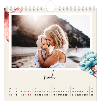 Square calendars  — Painted flowers [March]