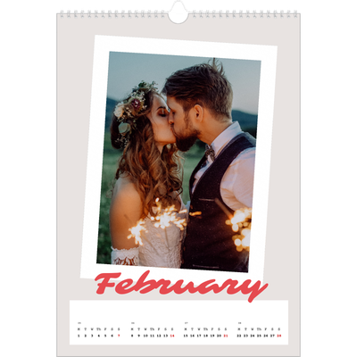 A3 photo calendars — Signed in crimson [February]