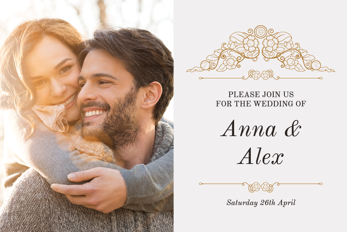 Invitations — Classic White and Gold