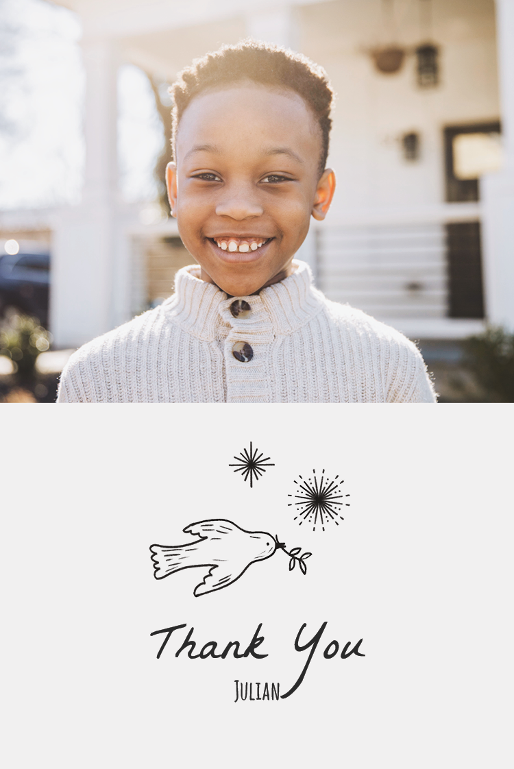 Thank you cards — Cute dove emblem
