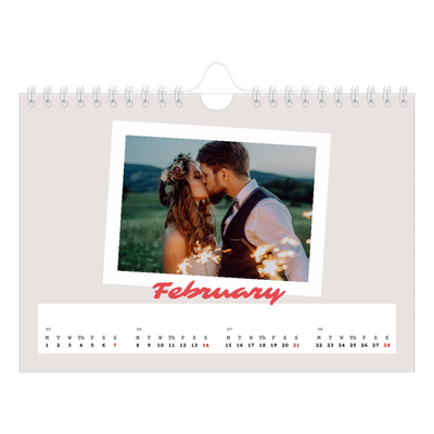 A5 Landscape Photo Calendar — Signed in crimson [February]
