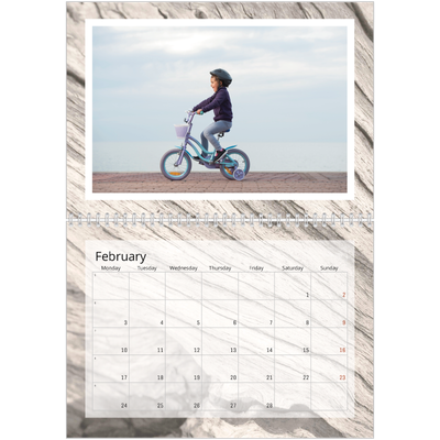 A4 Double Photo Calendar — Tree bark [February]