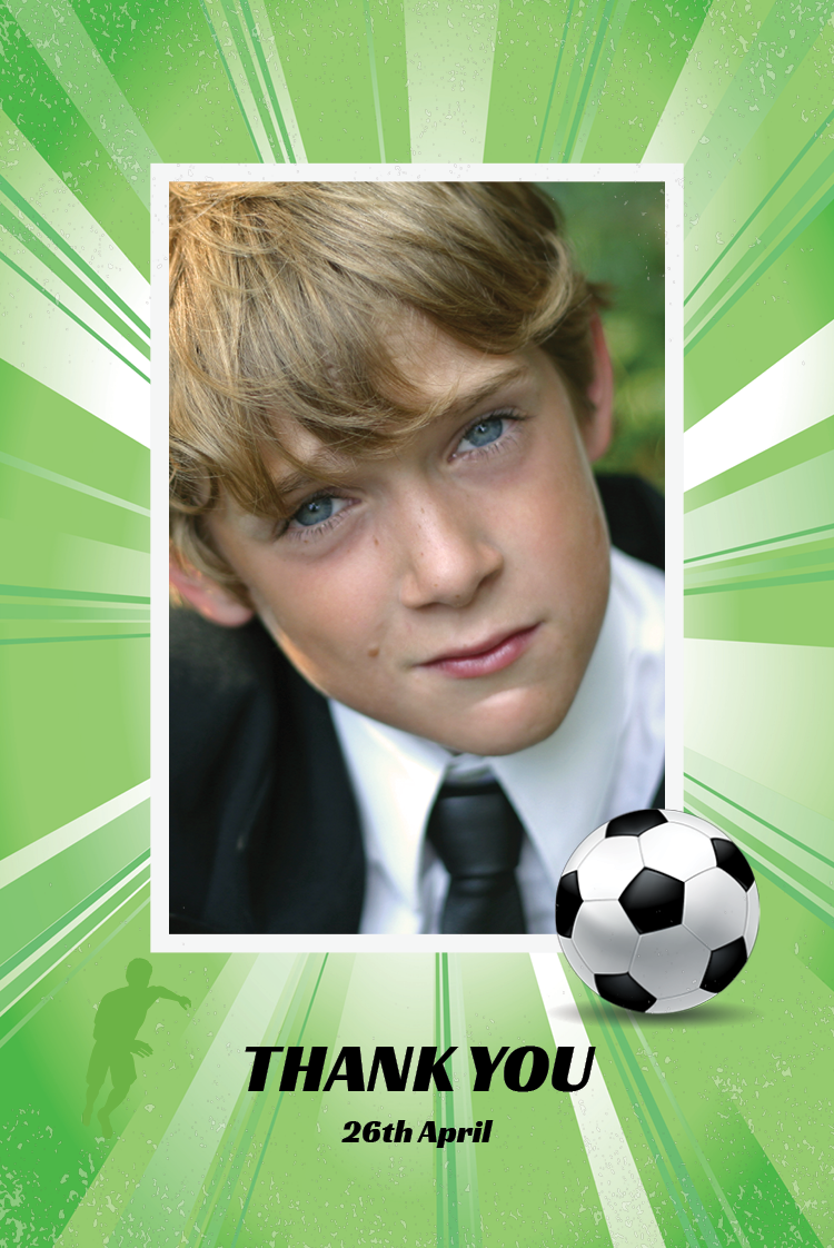 Thank you cards — Football star