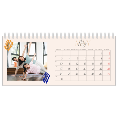 Desk calendars — Minimalist coral [May]