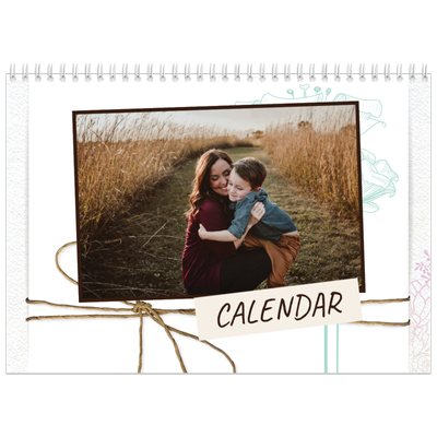 A4 Double Photo Calendar — Floral giftwrap [cover]