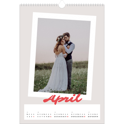 A3 photo calendars — Signed in crimson [April]