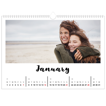 A3 Landscape Photo Calendar — Handwritten