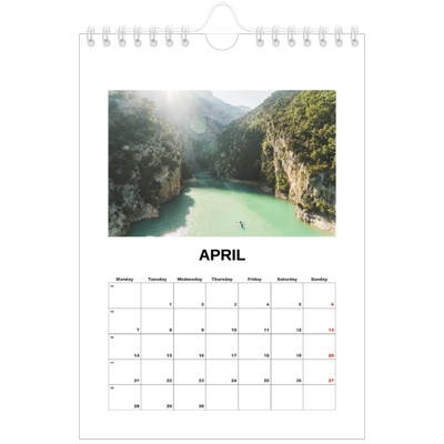 A5 Photo Calendar — Simple photo [April]