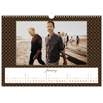 A3 Landscape Photo Calendar — Vintage monochrome