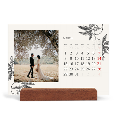 Easel Desk Calendar Landscape  — Ink & ivy [March]