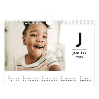 A5 Landscape Photo Calendar — Letter spotlight