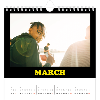 Square calendars  — Fun type [March]