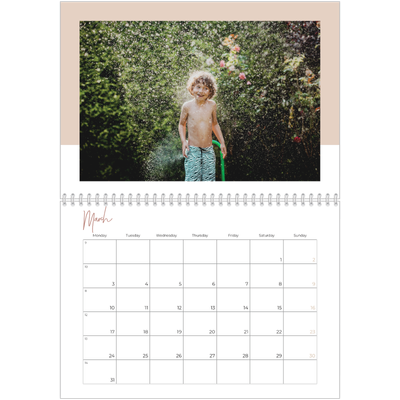 A4 Double Photo Calendar — Earthy frames [March]