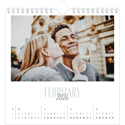 Square calendars  — Mixed typography [February]