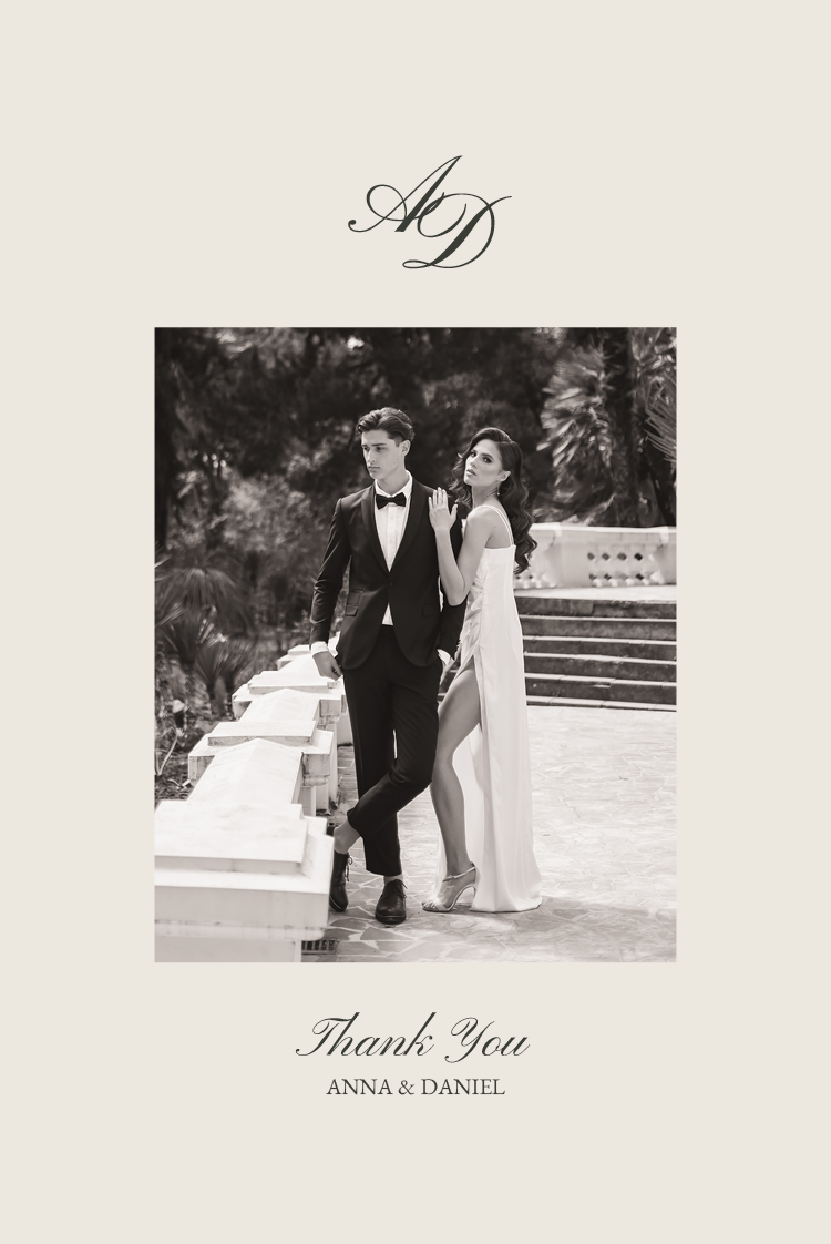 Thank you cards — Timeless script