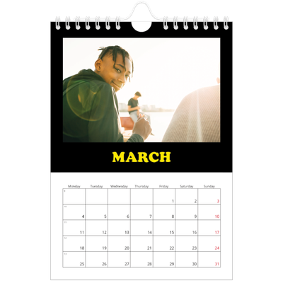 A5 Photo Calendar — Fun type [March]