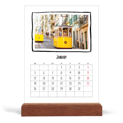 Easel Desk Calendar Portrait  — Scrapbook snapshots [January]