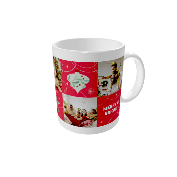 Personalised mugs — Festive shapes - red