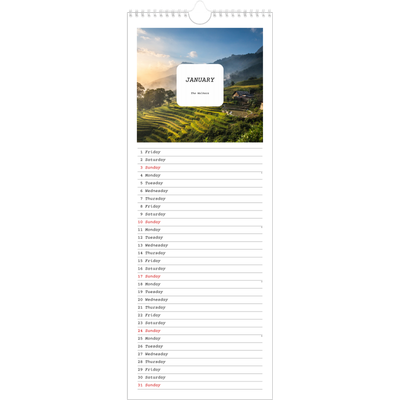 Slim Calendar  — Full story [January]