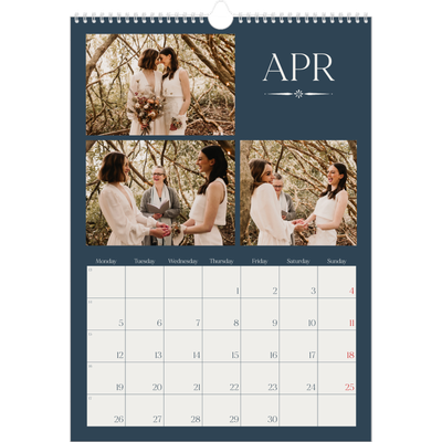 A3 photo calendars — Slate and serifs [April]