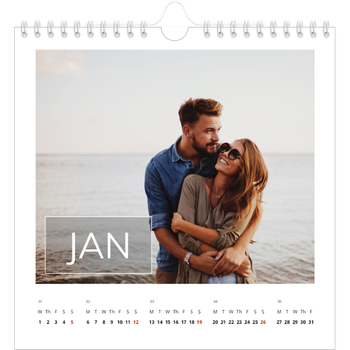 Square Photo Calendar — Date box overlay