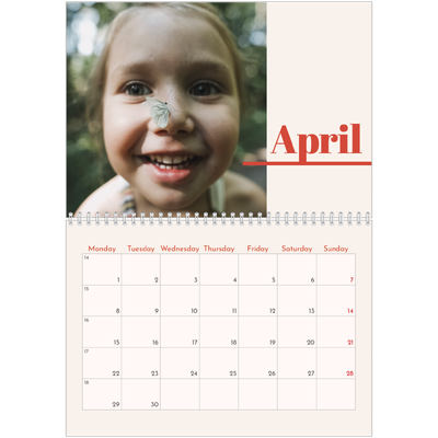 A4 Double Photo Calendar — 90s nostalgia [April]