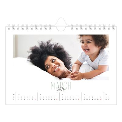 A5 Landscape Photo Calendar — Mixed typography [March]