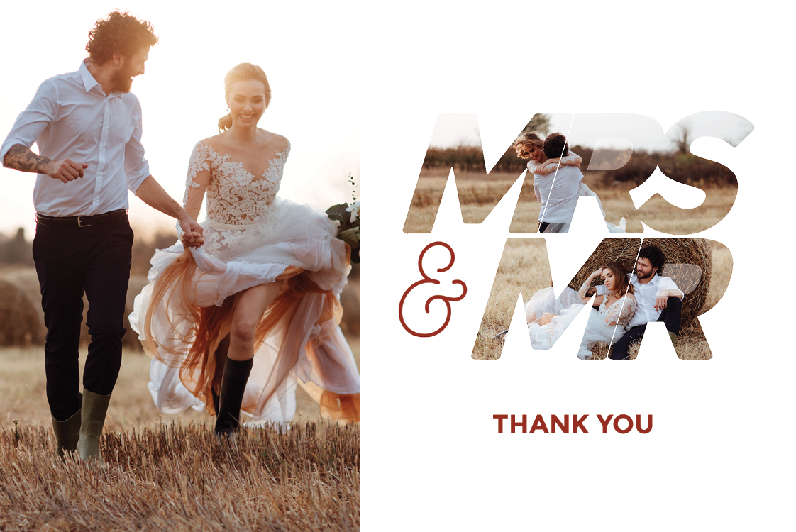 Thank you cards — Mrs and Mr