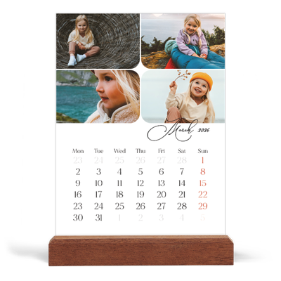 Easel Desk Calendar Portrait  — Snapshots and script [March]
