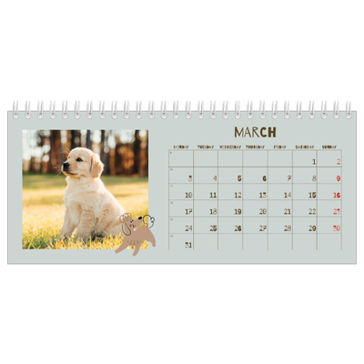 Desk calendars — Playful puppy [March]