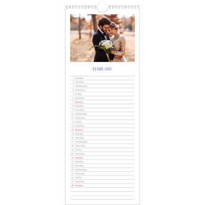Slim Calendar  — Cobalt classic [February]