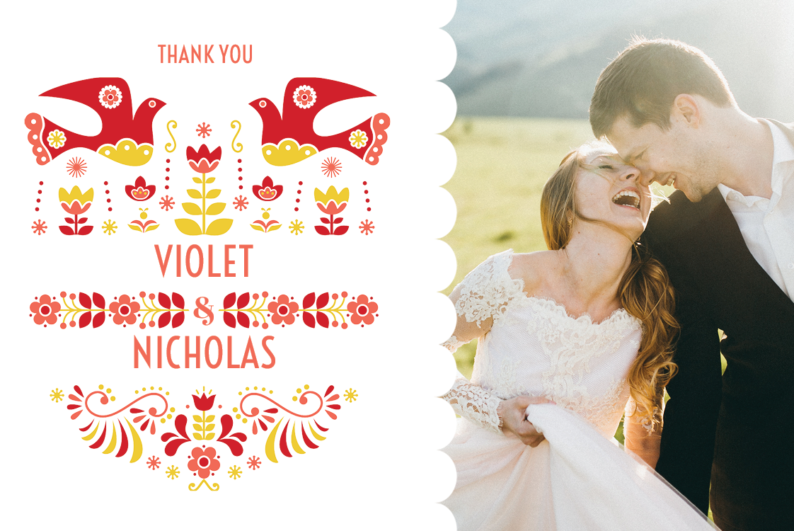 Thank you cards — Lovely love birds