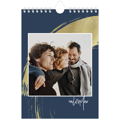 A5 Photo Calendar — Gold brush backgrounds [cover]