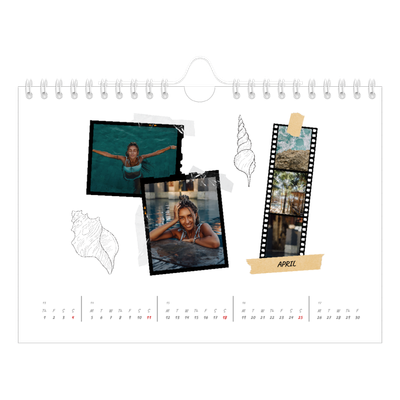 A5 Landscape Photo Calendar — Scrapbook flair [April]