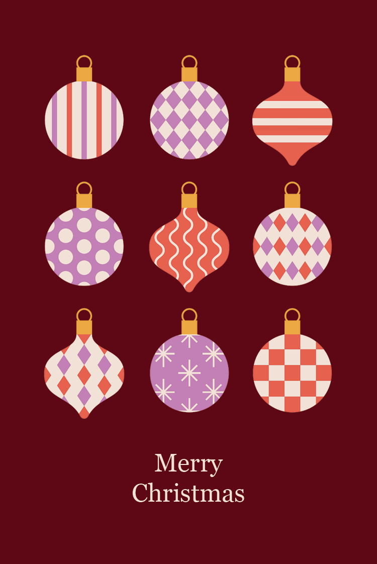 Cards — Bauble patterns
