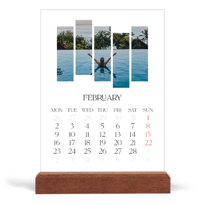 Easel Desk Calendar Portrait  — Travel mosaics [February]