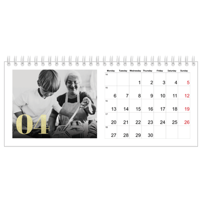 Desk calendars — Large glitter numbers [April]