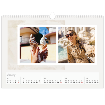 A3 Landscape Photo Calendar — Muted tones