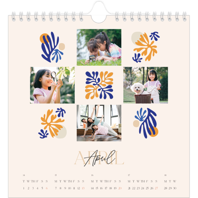 Square calendars  — Minimalist coral [cover]