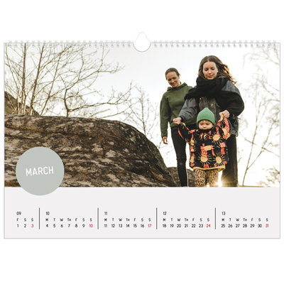 A3 Photo Calendar — Photo sticker [March]