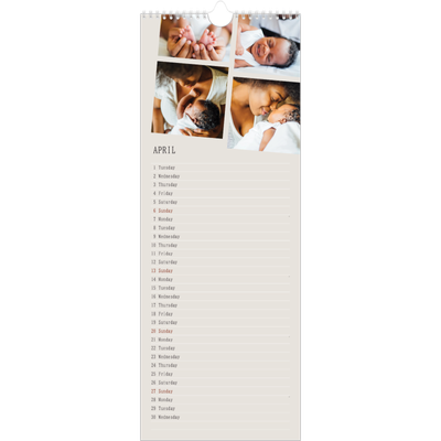 Slim Calendar  — Memories in motion [April]