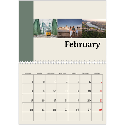 A4 Double Photo Calendar — Sights of the world [February]