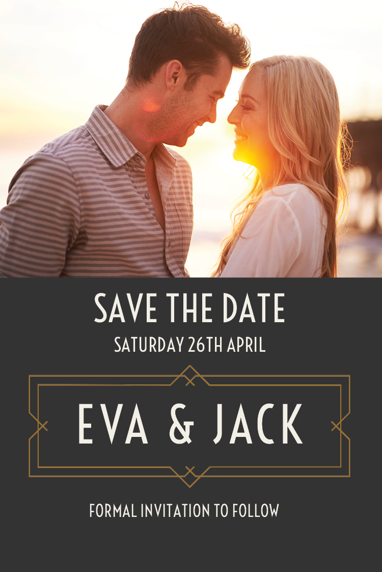 Save the date — Gatsby name plate