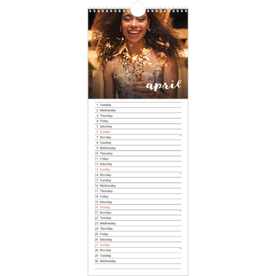 Slim Calendar  — Simple script [April]