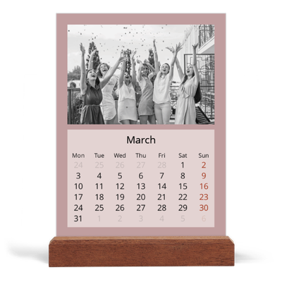 Easel Desk Calendar Portrait  — Neo Scandi [March]
