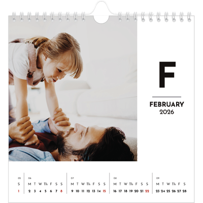 Square calendars  — Letter spotlight [February]