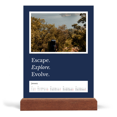 Easel Desk Calendar Portrait  — Editorial Earth [January]