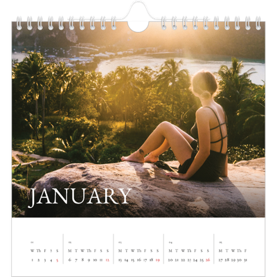 Square calendars  — Simple serif [January]